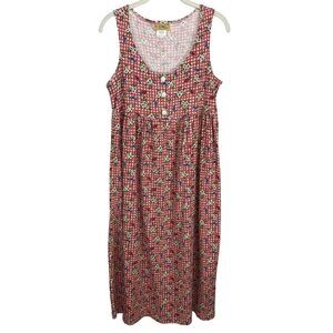 Sostanza Vintage Sleeveless Pink and Cream Floral Maxi Sun Dress Size S